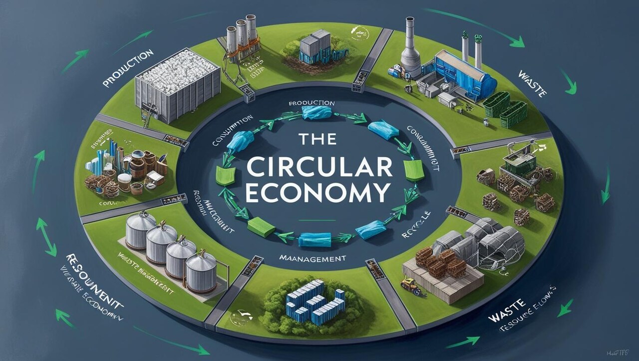 Criar uma imagem realista que ilustre o tema economia circular Easy Resize com