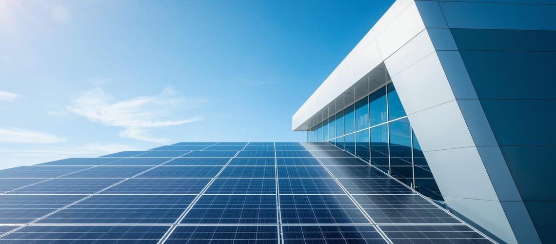 Criar uma imagem para capa de matéria sob o título TTS Energia constrói usina solar para primeiro centro tecnológico da Henkel na América Latina ()